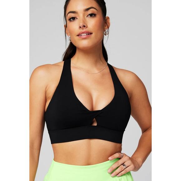 Fabletics Other - Fabletics Oasis Twist Medium Impact Sports Bra in Black Size Large